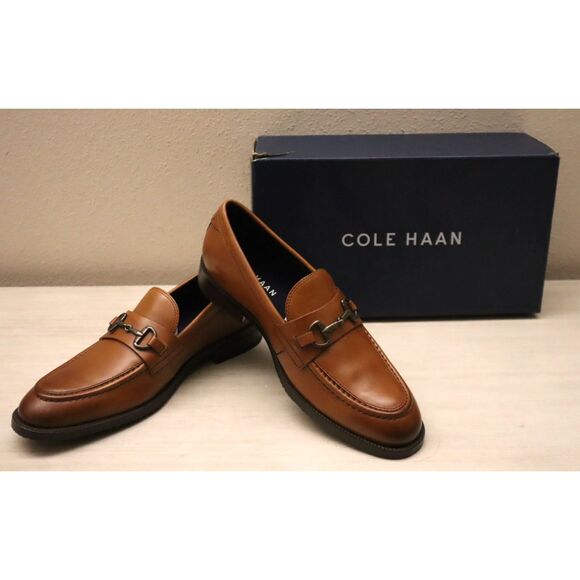 Cole Haan C37282 Men's Sz 7.5M Brown Leather Modern Essentials Bit Loafers - Picture 1 of 16